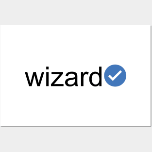 Verified Wizard (Black Text) Posters and Art